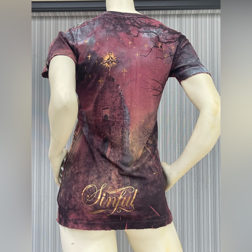 Sinful by Affliction shirt size L Juniors new without the tags - Picture 8 of 11